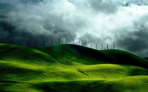 Green Hill Wind Farm Wallpapers Hd Desktop And Mobile