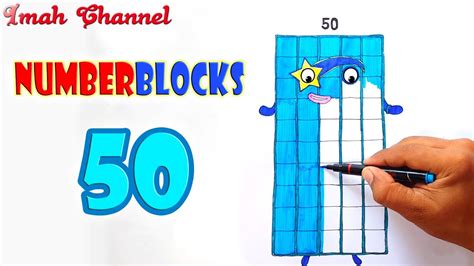 Numberblocks 50 How To Draw And Coloring With Blink Eyes Youtube