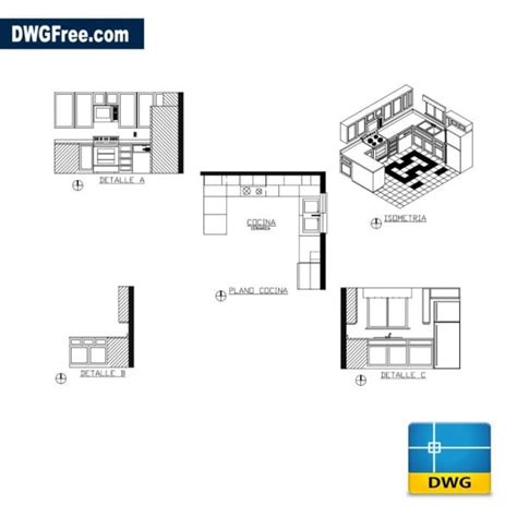 Small Kitchen Dwg Download Autocad Blocks Model