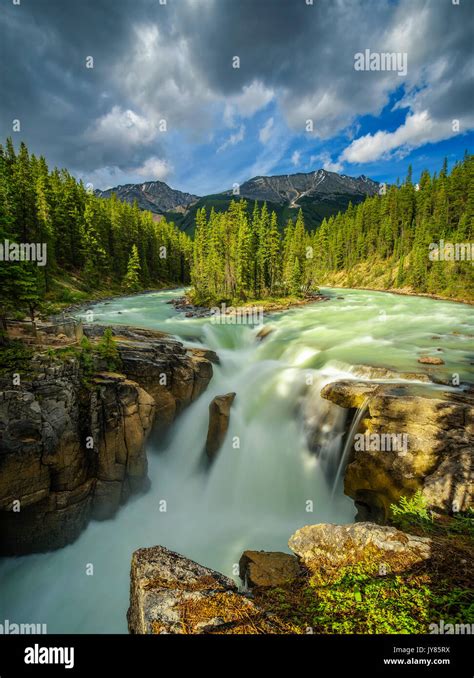 Upper Sunwapta Falls In Jasper National Park Canada The Water