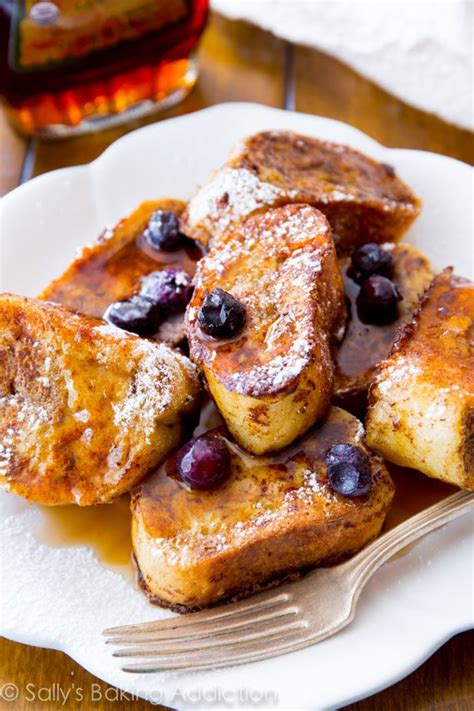Tear bread into chunks (or cut into cubes) and evenly distribute in the pan. Mini French Toast Bites. - Sallys Baking Addiction