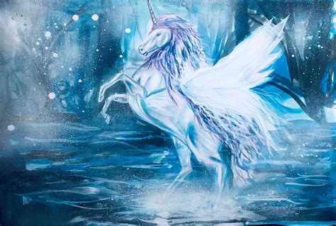 Pegasus Unicorn Standing In Water Etsy Uk