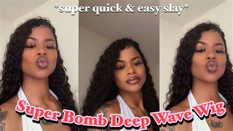 perfect deep wave lace front wig beginner friendly using no glue ft lavy hair youtube
