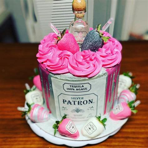 Patron Cake Topper Edible Image Tequila Birthday Cake Etsy Patron