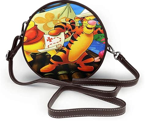 Winnie The Pooh Floating Leather One Shoulder Round Bag