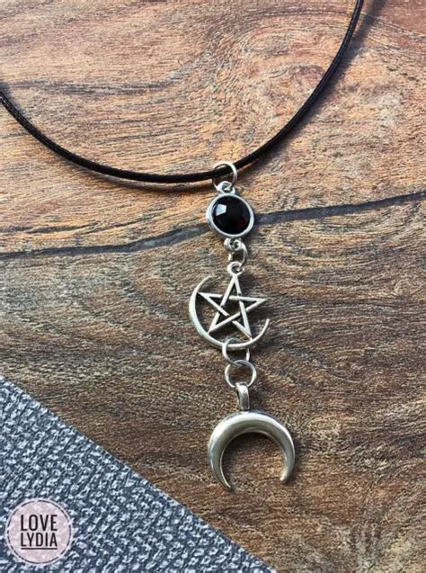 New Silver Colour Star Moon Pentagram Goth Gothic Spiritual Boho Hippy