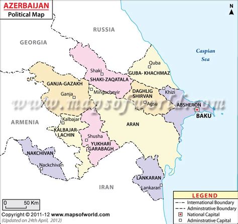 Political Map Of Azerbaijan