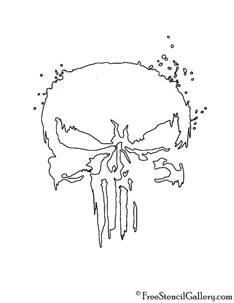 Punisher Skull Symbol 02 Stencil Free Stencil Gallery