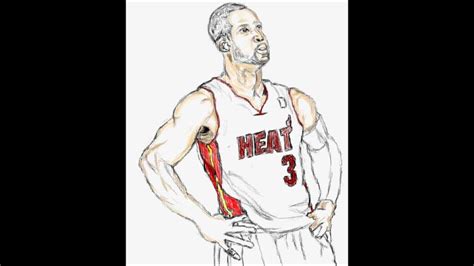 Miami heat #3 dwyane wade men's jersey colors: Drawing Dwyane Wade - YouTube