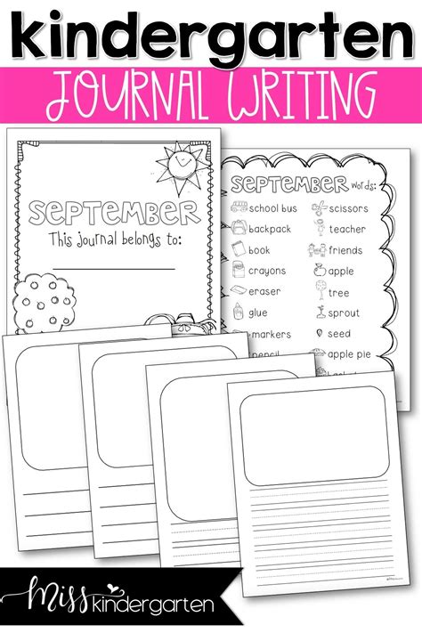 Journal Writing Monthly Templates Kindergarten Writing Journals