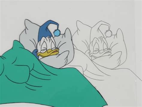 Sleeping Duck Donald Original Cel Production Drawing
