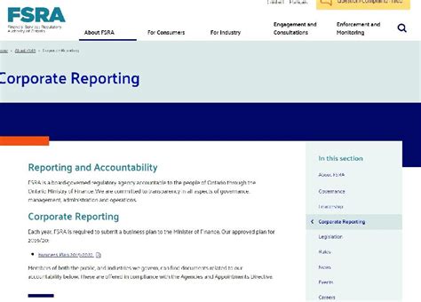 Annual Report Financial Services Regulatory Authority Of Ontario