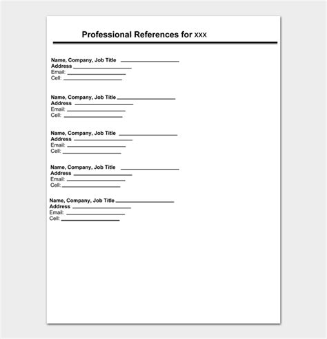 Blank Reference Page Sheet Templates And Examples Free