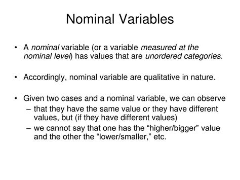 Ejemplos De Variable Nominal