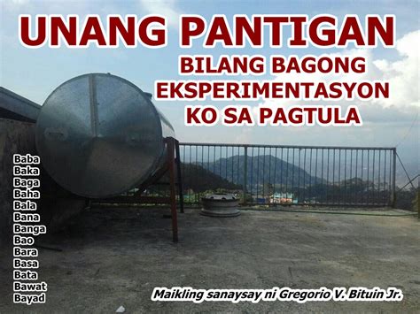 Tungkong Bato Unang Pantigan Bilang Bagong Eksperimentasyon Ko Sa Pagtula