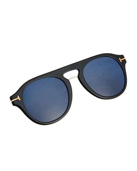 tom ford men s round optical glasses w magnetic clip on blue block