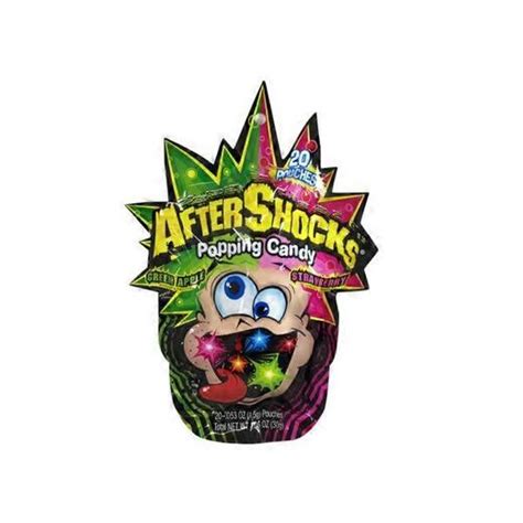 Aftershocks Popping Candy Green Apple And Strawberry 20 Pack Five