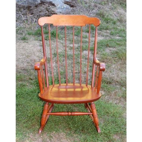 Vintage Nichols And Stone Colonial Style Solid Maple Rocking Chair