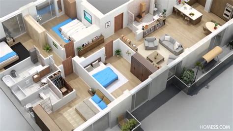 Apartment Designs Shown With Rendered 3d Floor Plans Youtube