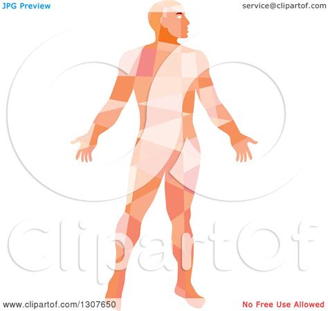 Clipart Of A Retro Low Poly Geometric Nude Man Royalty Free Vector Illustration By Patrimonio