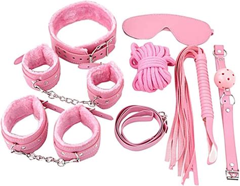 Lonsbo 7pcsset Adult Handcuffs Fantasy Sex Toys Cosplay Bandage Fetish Restraint Sm Color