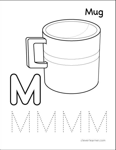 Letter M Writing And Coloring Sheet