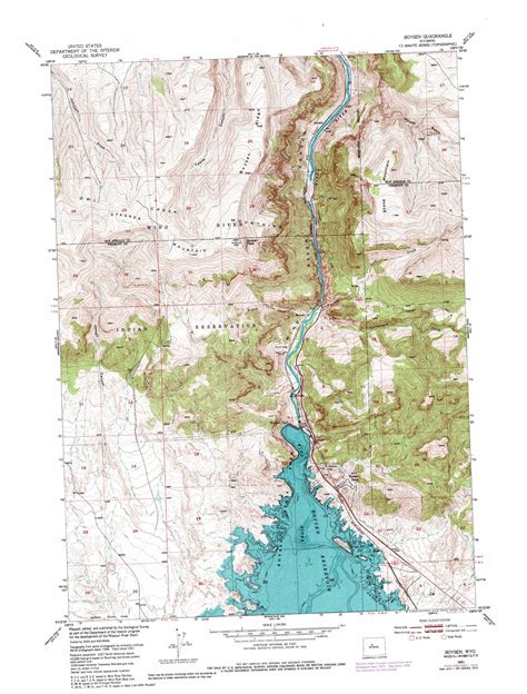 Boysen Topographic Map Wy Usgs Topo Quad 43108d2