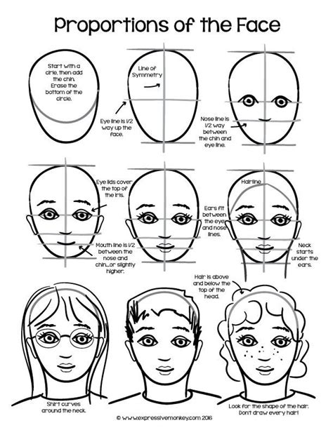 Drawing A Face A Free Sample Art Worksheets Art Handouts