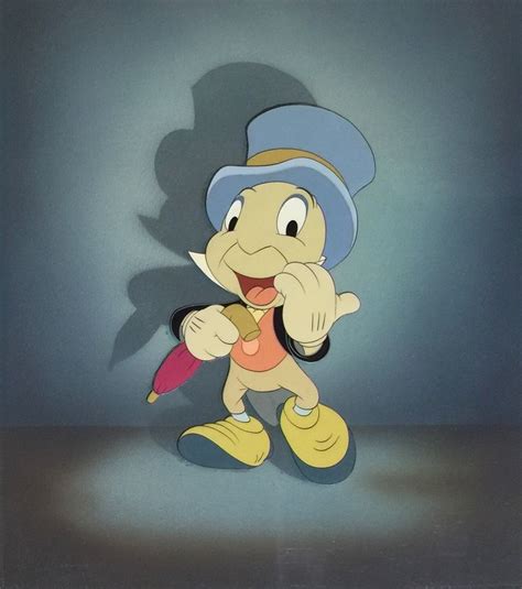 Original Production Animation Cel Of Jiminy Cricket On A Courvoisier