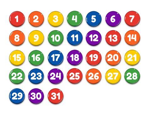 Free Printable Numbers 1 31 Month Calendar Printable