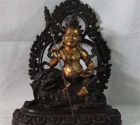 13 Tibet Copper Bronze Vaishravana Yellow Jambhala Buddha God Of