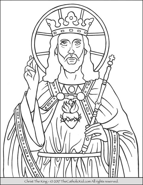 Christ The King Coloring Page - TheCatholicKid.com