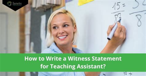 How To Write A Witness Statement For Teaching Assistant Janets