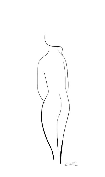 Minimal Line Drawing Of A Nude Woman Weekender Tote Bag For Sale By