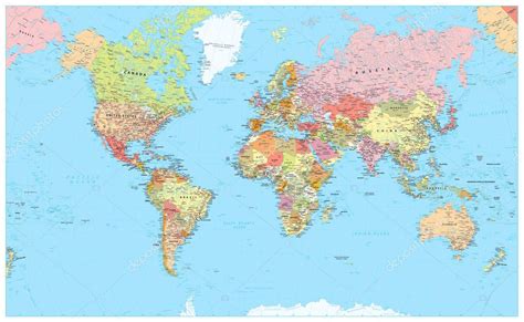 Mappa Del Mondo Politico — Vettoriali Stock © Cartarium 318933190