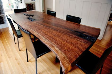 Live Edge Wood Slab And Pipe Dining Room Table Rustic Dining Tables