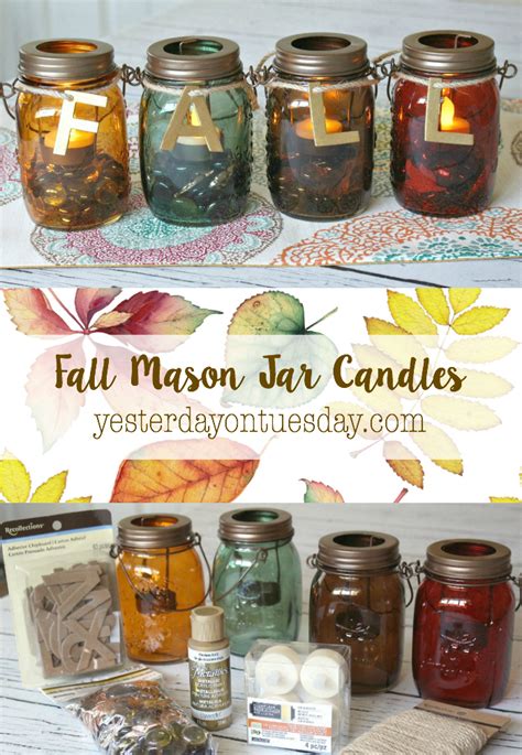Fall Mason Jar Candles Yesterday On Tuesday