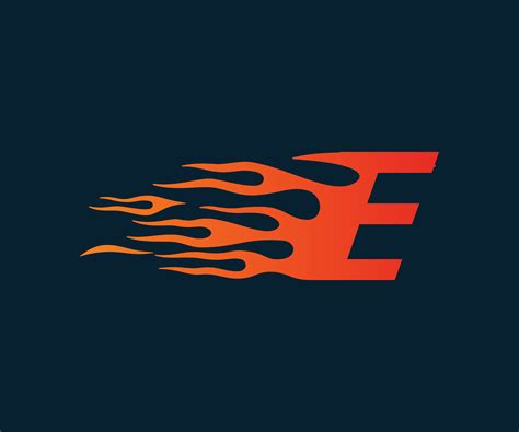 Letter E Flame Logo Speed Logo Design Concept Template 610948 Vector