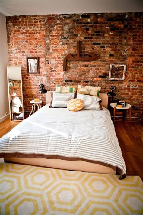 So a narrower room divider might be a perfect solution for a small room you don't want to feel cramped. 20 Modern Bedroom Designs with Exposed Brick Walls - Rilane