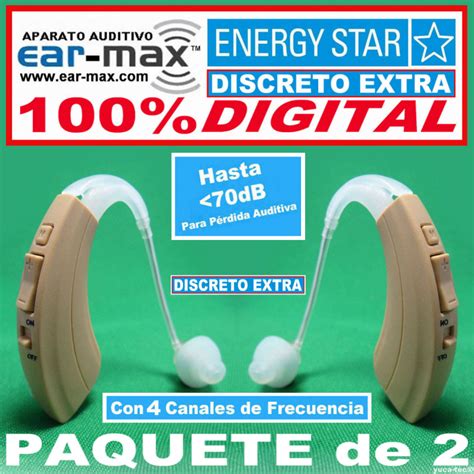Paquete De 2 Ear Max Energy Star Discreto Extra Aparato Auditivo