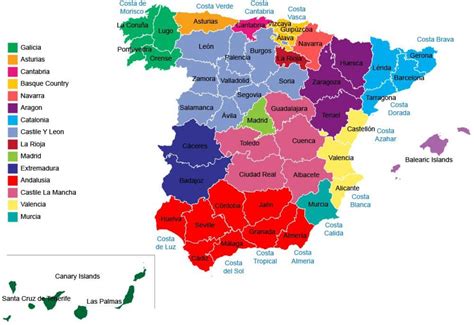 (für einen stadtplan mit den wichtigsten touristischen ressourcen spaniens. Spanien Provinzen Landkarte - Spanien Karte Regionen ...
