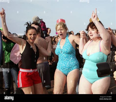 People Take Part In The Annual Coney Island Polar Bear Club New Year S