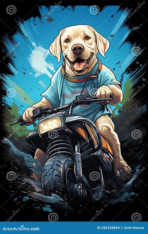 Dog Riding A Motorcycle Stock Illustration Illustration Of Comics