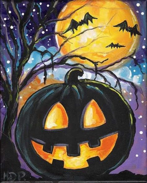10 Halloween Pumpkin Painting On Canvas Article Paintswi
