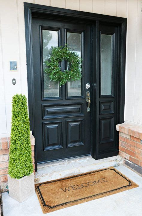 Black Front Door With Sidelights Curb Appeal 61 Super Ideas Painted