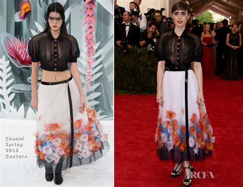 Lily Collins In Chanel Couture 2015 Met Gala Red Carpet Fashion Awards