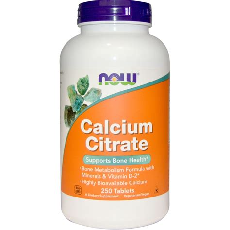 Now Foods Calcium Citrate 250 Tablets E Vitaminagr