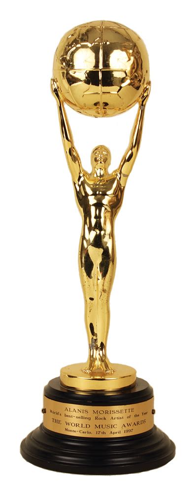Lot Detail Alanis Morissettes Original World Music Awards Trophy For