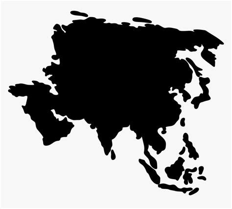 Simple Asia Map Hd Asia Map Black Png Transparent Png Transparent