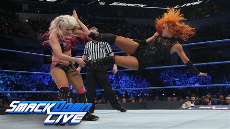 Becky Lynch Natalya Vs Alexa Bliss Mickie James Smackdown Live March Youtube